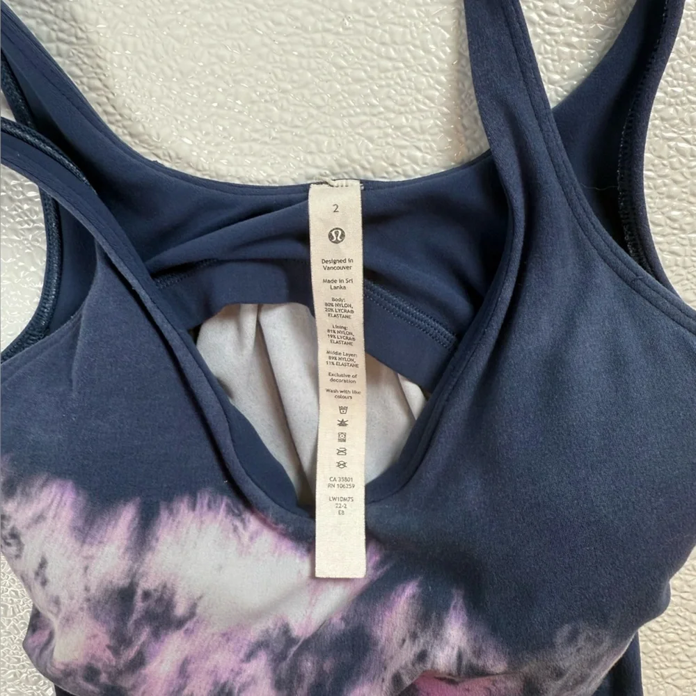 Lululemon Align Tank Top Circulate Tie‎ Dye Align Tank Mineral Blue Multi Size 2